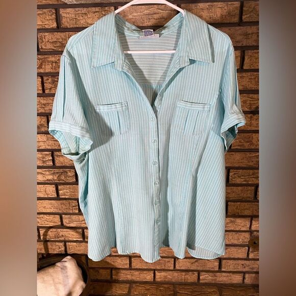 Blair blue and‎ white striped blouse - Picture 1 of 5